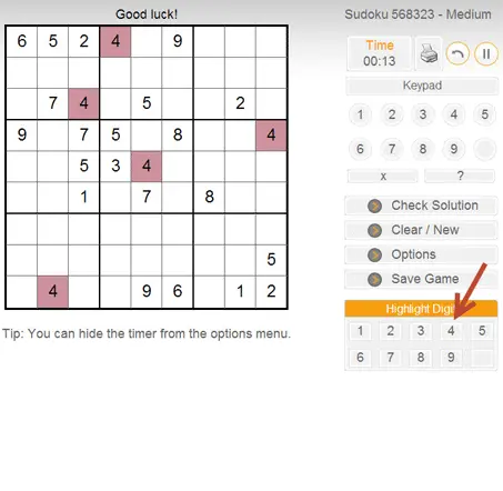 Highlighted digits reveal a pattern in one box