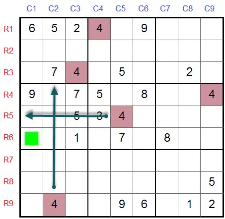 Hidden single found using highlights